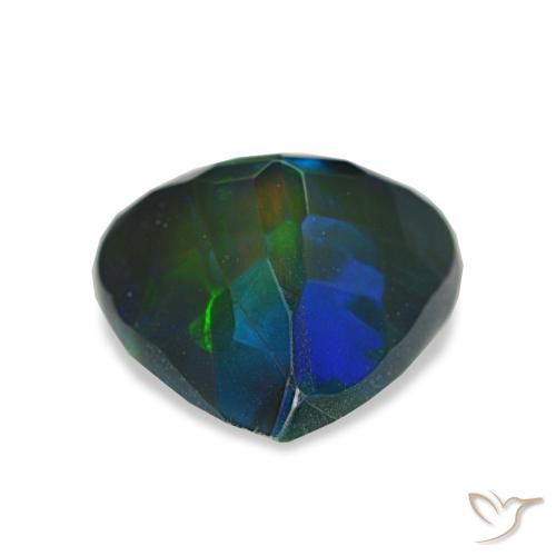 Ópalo negro multicolor natural de 1,61 ct, trillón, translúcido