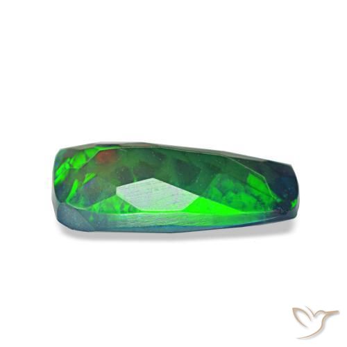 Ópalo negro multicolor natural de 0,93 ct, corte cojín, translúcido