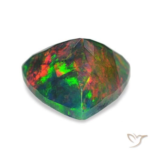 Ópalo negro multicolor natural de 2,72 ct, trillón, opaco