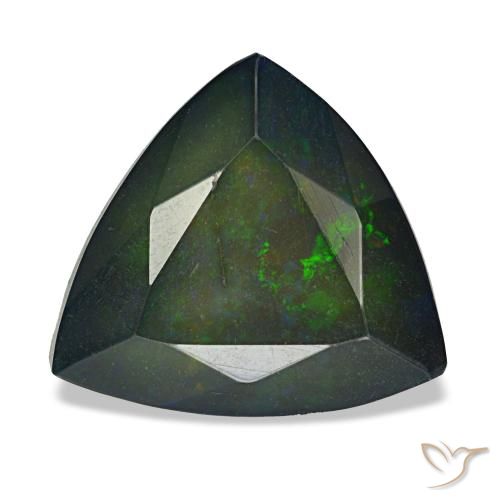 Ópalo negro multicolor natural de 2,57 ct, trillón, opaco