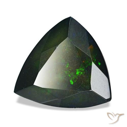 Ópalo negro multicolor natural de 2,57 ct, trillón, opaco