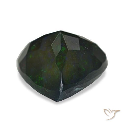 Ópalo negro multicolor natural de 2,57 ct, trillón, opaco