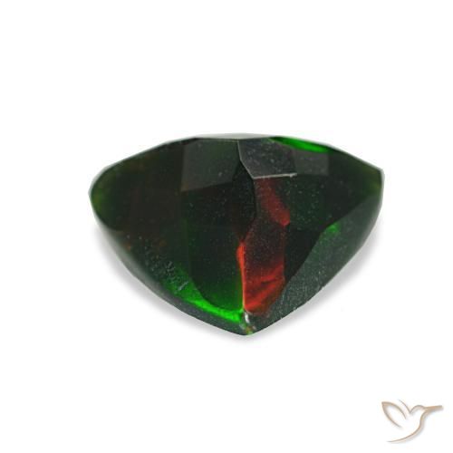 Ópalo negro multicolor natural de 1,06 ct, trillón, opaco