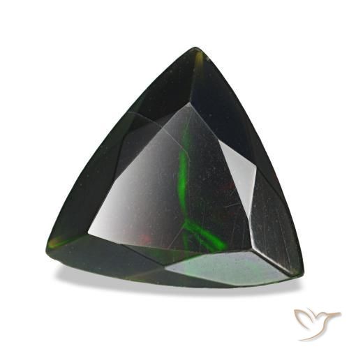 Ópalo negro multicolor natural de 1,28 ct, trillón, opaco