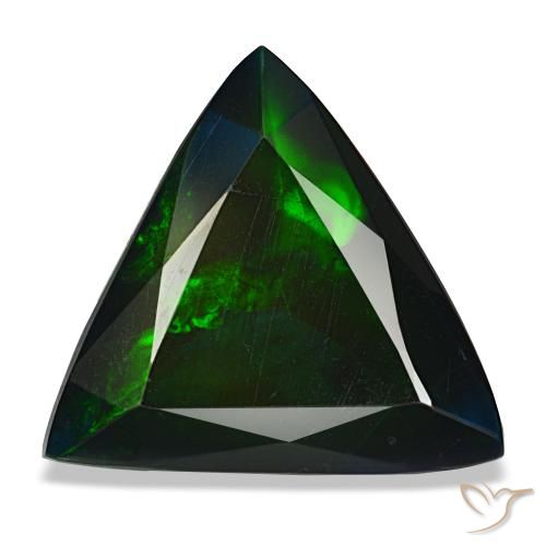 Ópalo negro multicolor natural de 4,82 ct, trillón, opaco