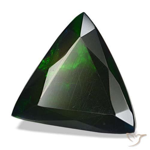 Ópalo negro multicolor natural de 4,82 ct, trillón, opaco