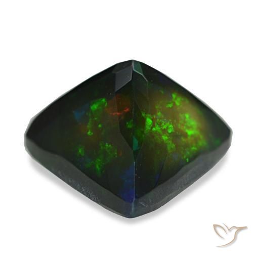Ópalo negro multicolor natural de 4,82 ct, trillón, opaco
