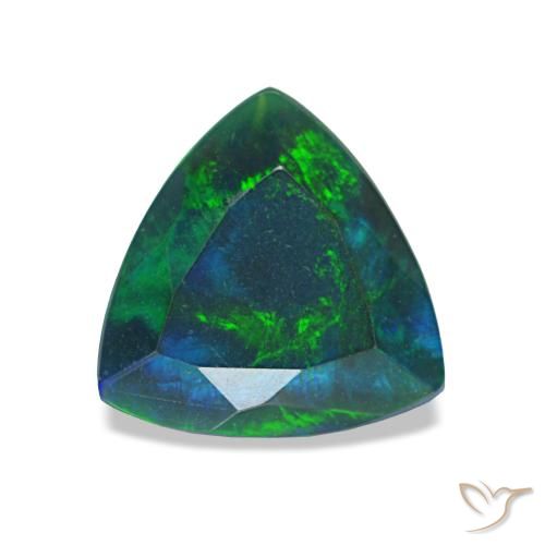 Ópalo negro multicolor natural de 0,68 ct, trillón, opaco