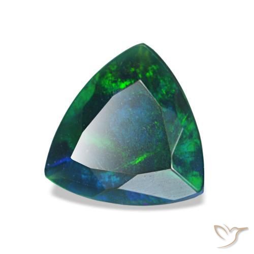 Ópalo negro multicolor natural de 0,68 ct, trillón, opaco