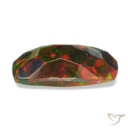 Ópalo negro multicolor natural de 1,28 ct, corte cojín, opaco