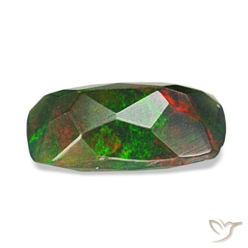 Ópalo negro multicolor natural de 1,21 ct, corte cojín, translúcido
