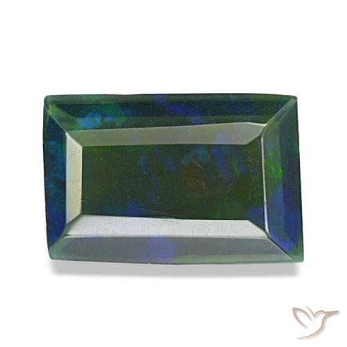 Ópalo negro multicolor de 1,49 ct, baguette, translúcido