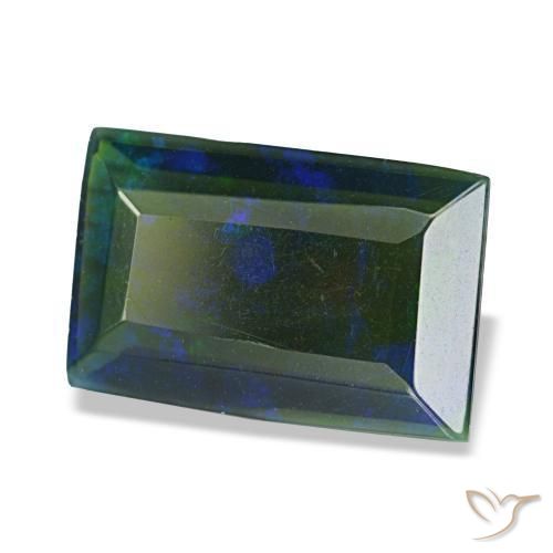Ópalo negro multicolor natural de 1,49 ct, baguette, translúcido