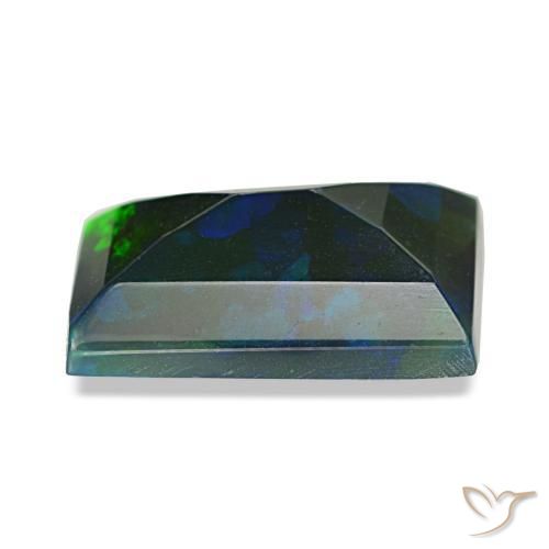 Ópalo negro multicolor natural de 1,49 ct, baguette, translúcido
