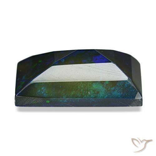 Ópalo negro multicolor natural de 4,75 ct, baguette, translúcido