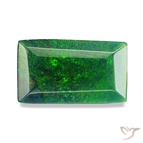 Ópalo negro multicolor natural de 1,53 ct, baguette, translúcido