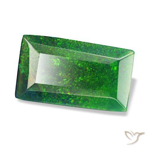 Ópalo negro multicolor natural de 1,53 ct, baguette, translúcido