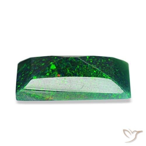 Ópalo negro multicolor natural de 1,53 ct, baguette, translúcido
