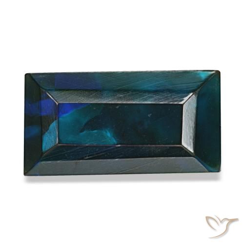 Ópalo negro multicolor natural de 2,54 ct, baguette, opaco