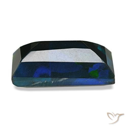 Ópalo negro multicolor natural de 2,54 ct, baguette, opaco