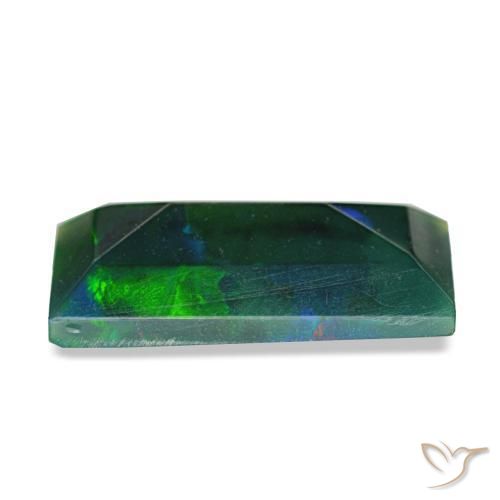 Ópalo negro multicolor natural de 1,41 ct, baguette, opaco