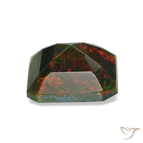 Ópalo negro multicolor natural de 1,04 ct, corte esmeralda, opaco