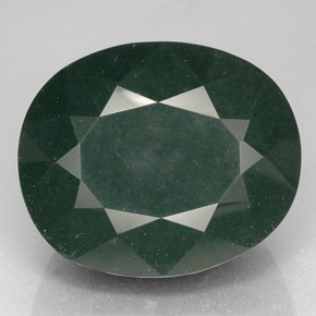 Heliotropo verde natural de 102,65 ct, corte óvalo, opaco