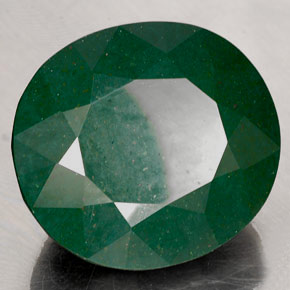 Heliotropo verde natural de 90,45 ct, corte óvalo, opaco