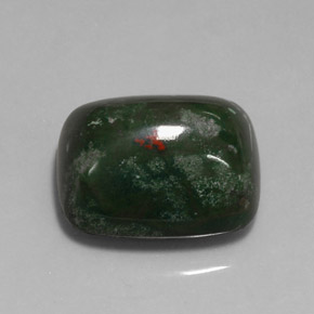 Heliotropo verde natural de 18,96 ct, corte cojín, opaco