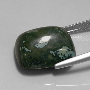 Heliotropo verde natural de 18,96 ct, corte cojín, opaco