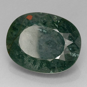 Heliotropo verde natural de 16,97 ct, corte óvalo, opaco