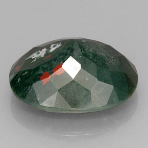 Heliotropo verde natural de 16,97 ct, corte óvalo, opaco