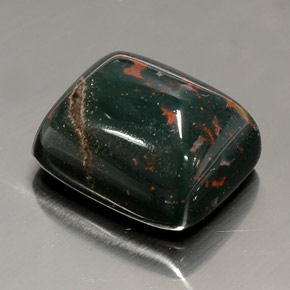 Heliotropo verde natural de 26,05 ct, corte cojín, opaco