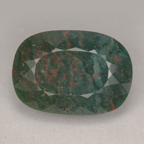 Heliotropo verde natural de 20,24 ct, corte cojín, opaco