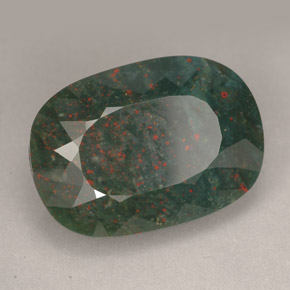 Heliotropo verde natural de 20,24 ct, corte cojín, opaco