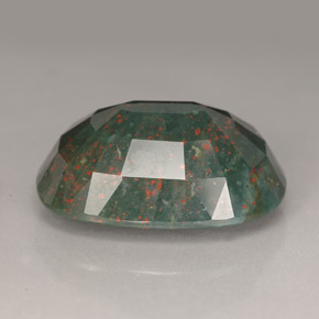 Heliotropo verde natural de 20,24 ct, corte cojín, opaco