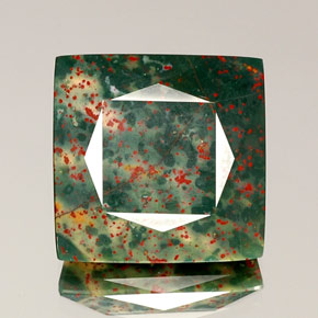 Heliotropo verde natural de 21,53 ct, cuadrado, opaco