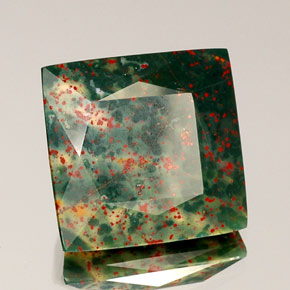 Heliotropo verde natural de 21,53 ct, cuadrado, opaco