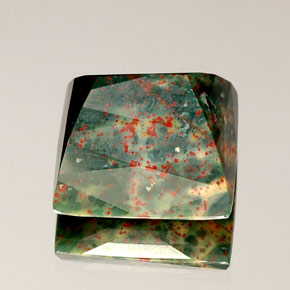 Heliotropo verde natural de 21,53 ct, cuadrado, opaco