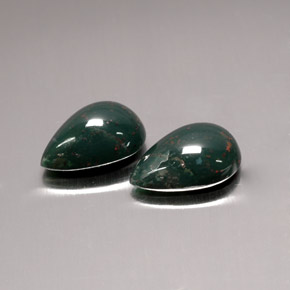 Gemas de heliotropo verde natural de  ct, en forma de pera, opaco