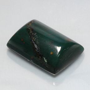 Heliotropo verde natural de 17,26 ct, baguette, opaco