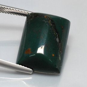Heliotropo verde natural de 17,26 ct, baguette, opaco