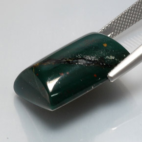 Heliotropo verde natural de 17,26 ct, baguette, opaco
