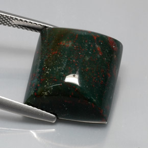 Heliotropo verde natural de 18,65 ct, baguette, opaco