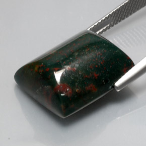 Heliotropo verde natural de 18,65 ct, baguette, opaco