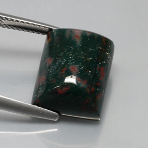 Heliotropo verde natural de 10,72 ct, baguette, opaco