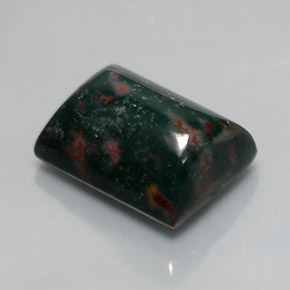 Heliotropo verde natural de 10,72 ct, baguette, opaco