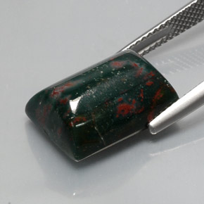 Heliotropo verde natural de 10,72 ct, baguette, opaco