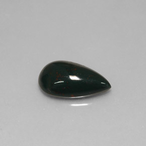 Heliotropo verde natural de 1,66 ct, en forma de pera, opaco