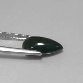 Heliotropo verde natural de 1,66 ct, en forma de pera, opaco
